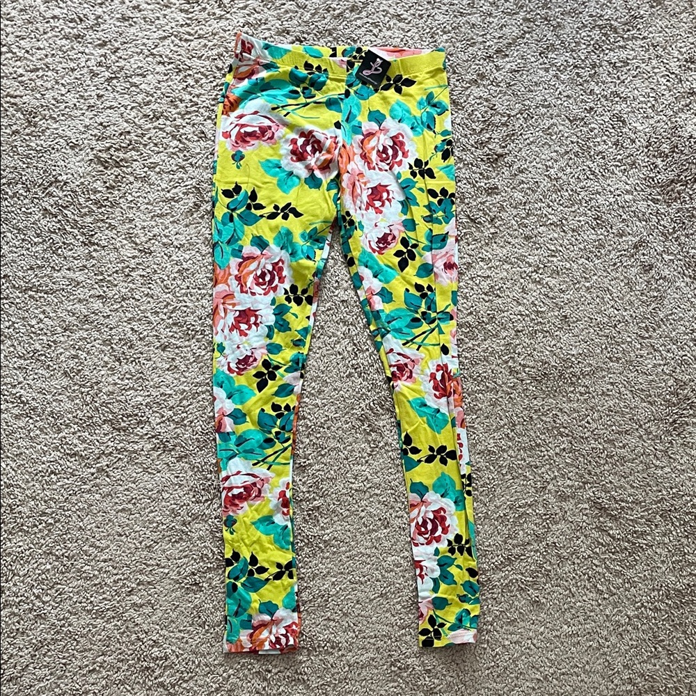 Floral Yellow Leggings